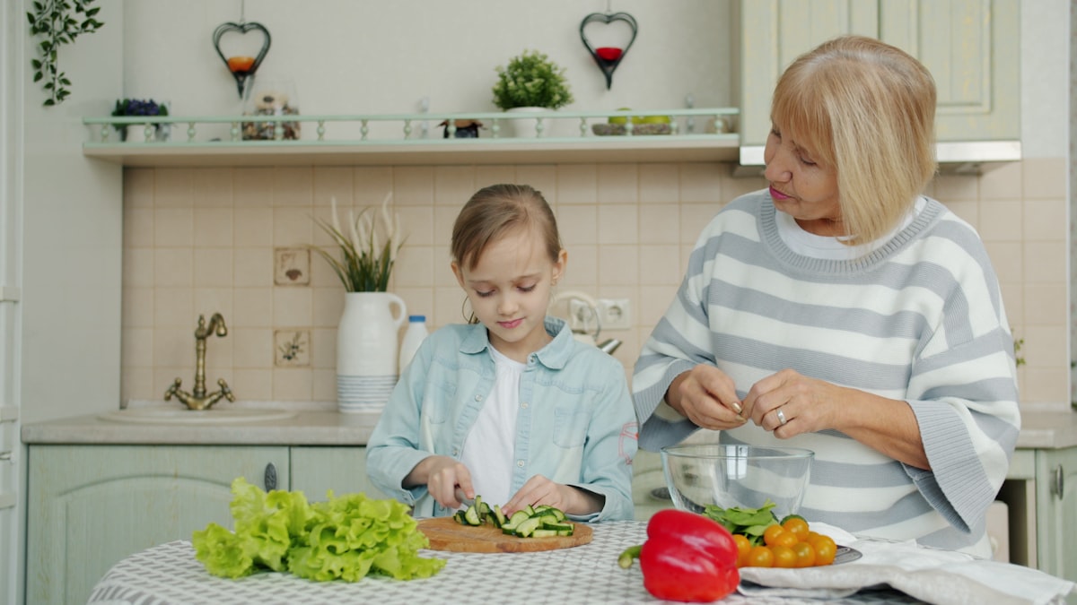 Colorful fresh vegetables and cooking preparation